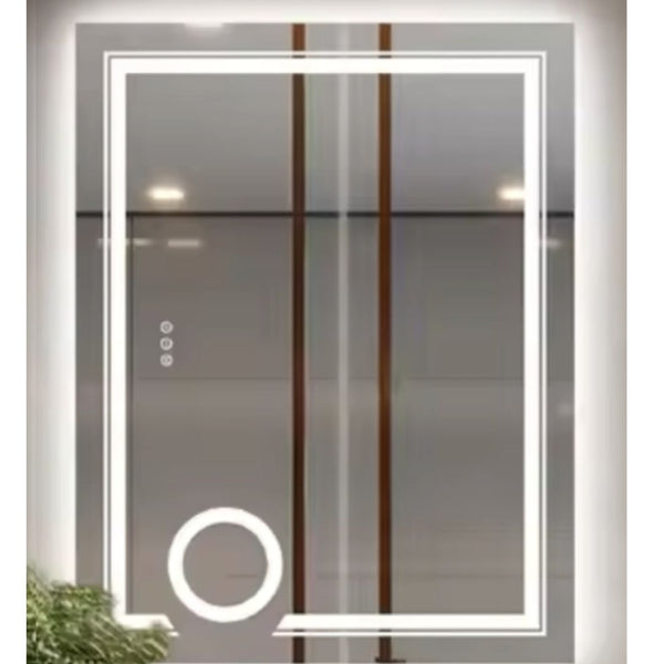 Oglinda LED Rectangulara 60x80cm Magia Canto Touch Sistem Dezaburire Dimabila