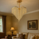 Candelabru Cristal CONWY Eleganza, 4xE27, Diametru 47cm, Auriu