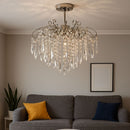 Candelabru Cristal EDINBURGH Eleganza, 5xE27, Diametru 47cm, Crom Lucios