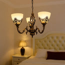 Lustra VINTAGE, tip Pendul cu brate, COTTAGE, Circulara, 3xE27, Sticla si Metal, Bronz