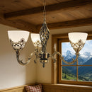 Lustra VINTAGE, tip Pendul cu brate, COTTAGE, Circulara, 3xE27, Sticla si Metal, Bronz