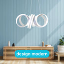 Lustra LED suspendata cu telecomanda INFINITY TWIST 180W, Ondulata, lumina Rece/Calda/Neutra, Dimabila, Alb, Inaltime Reglabila