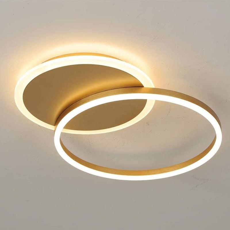 Lustra LED Dario, 2 Cercuri, 47W, Lumina Rece/Calda/Neutra, Auriu