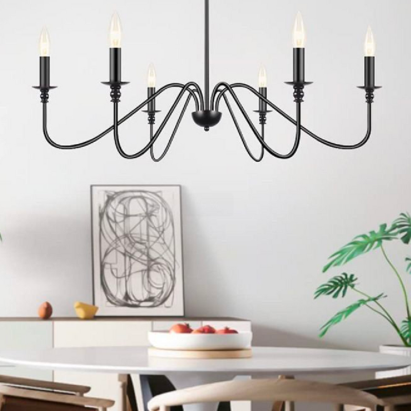 Lustra Metalic AVANT, tip Pendul cu brate, Rotunda, 6xE14, Negru