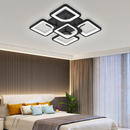 Lustra LED cu telecomanda ZOE 68W, 5 Patrate, lumina Rece/Calda/Neutra, Dimabila, Negru