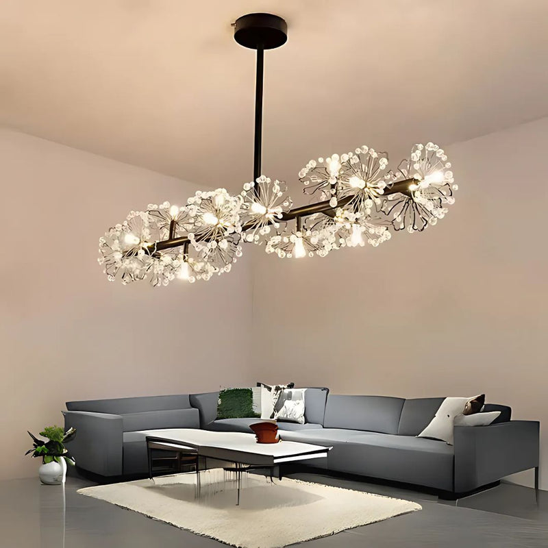 Candelabru Cristal PETERHOF Regalis 16x G4, Lungime 120cm, Negru