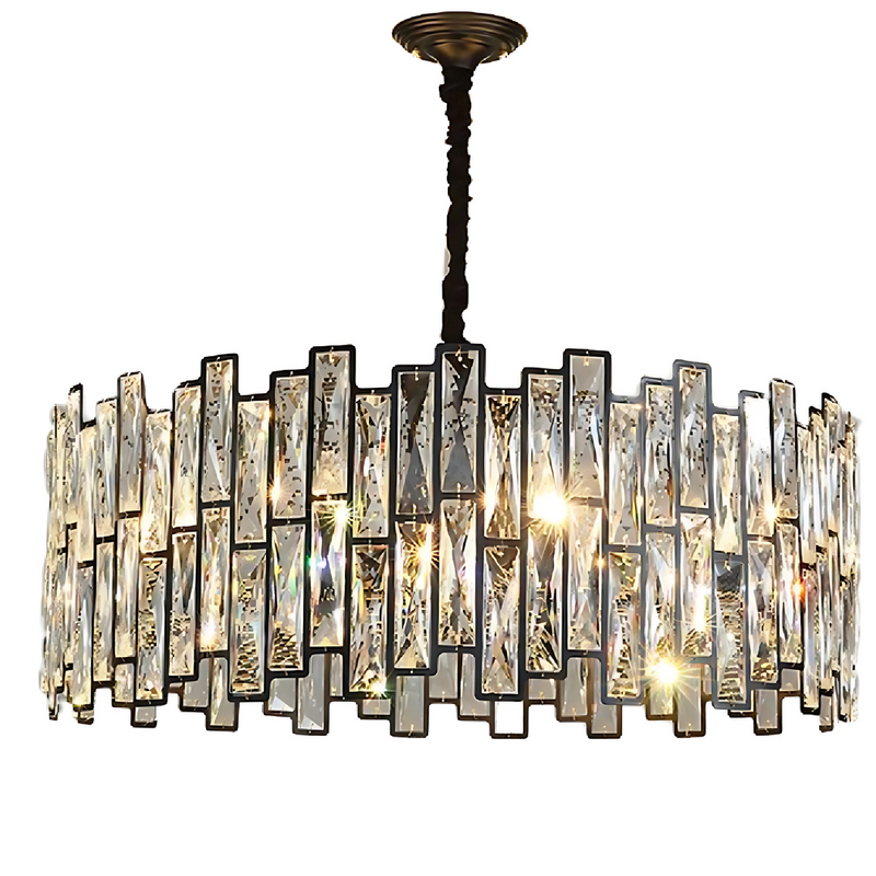 Candelabru Cristal MALBORK Eleganza 6xE27, Diametru 49cm, Negru, Inaltime Reglabila