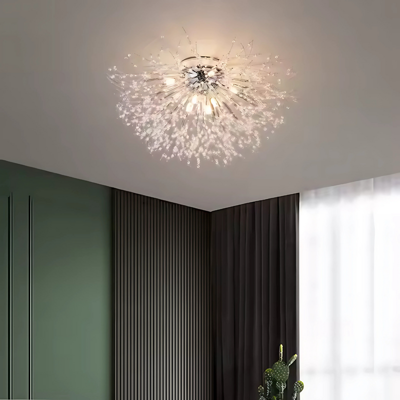 Candelabru Cristal RONDO Vivace, 8x G9, Diametru 60cm, Argintiu Lucios