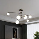 Lustra cu Abajur Rotund, PENTHOUSE Dome, 6x G9, Negru, Metal