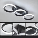 Lustra LED ELIO 24W, 3 Cercuri, Liniara, lumina Rece/Calda/Neutra, Negru