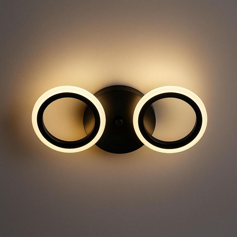 Lustra LED MARA 19W, 2 Cercuri, lumina Rece/Calda/Neutra, Negru