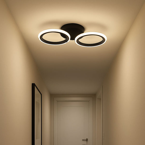 Lustra LED MARA 19W, 2 Cercuri, lumina Rece/Calda/Neutra, Negru