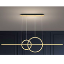 Lustra LED suspendata cu telecomanda CASSANDRA 42W, Liniara, lumina Rece/Calda/Neutra, Dimabila, Auriu, Inaltime Reglabila