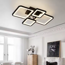 Lustra LED cu telecomanda MUGE 112W, 4 Patrate, lumina Rece/Calda/Neutra, Dimabila, Negru