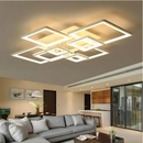 Lustra LED cu telecomanda ELLA 187W, 8 Patrate, lumina Rece/Calda/Neutra, Dimabila, Alb