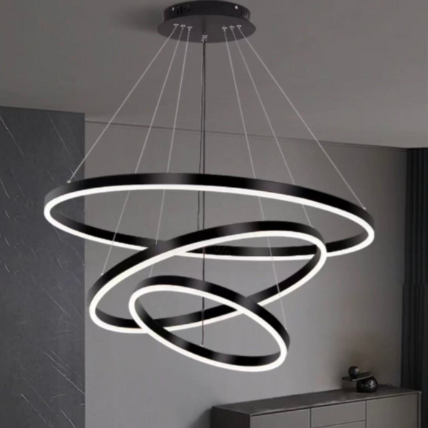 Lustra LED cu telecomanda Pagano, 46W, 4000K, 30x40x49.9cm, Negru, Inaltime Reglabila
