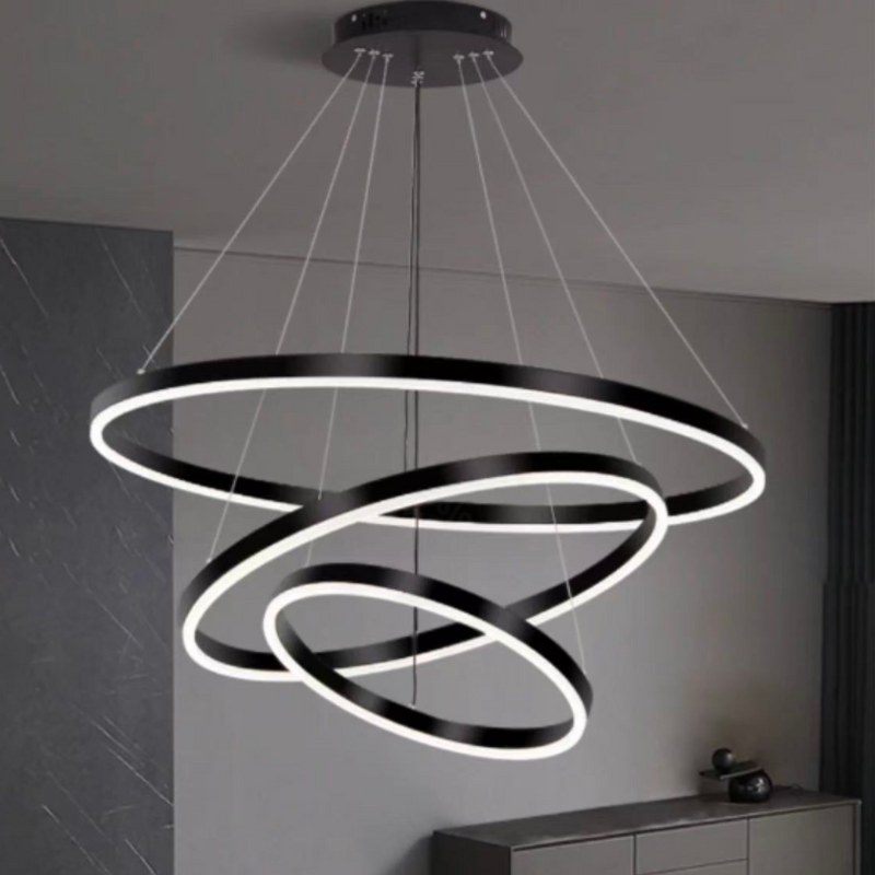 Lustra LED cu telecomanda Pagano, 46W, 4000K, 30x40x49.9cm, Negru, Inaltime Reglabila