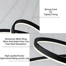 Lustra LED suspendata cu telecomanda CASIANA 40W, 2 Cercuri, lumina Rece/Calda/Neutra, Dimabila, Negru, Inaltime Reglabila