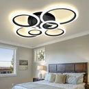 Lustra LED cu telecomanda BETTY 82W, 6 Cercuri, lumina Rece/Calda/Neutra, Dimabila, Negru