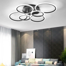 Lustra LED cu telecomanda BETTY 82W, 6 Cercuri, lumina Rece/Calda/Neutra, Dimabila, Negru