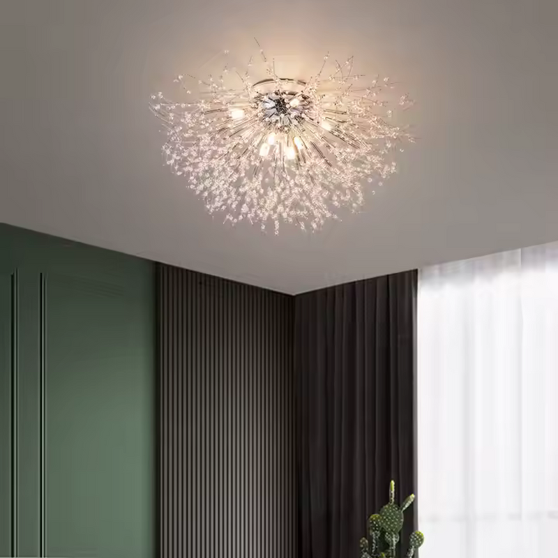 Candelabru Cristal RONDO Vivace, 8x G9, Diametru 60cm, Argintiu Lucios