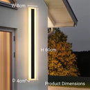 Aplica LED de Exterior Mack, Lungime 60cm, 8W, IP65, Metal, Liniar, Negru