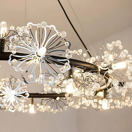 Candelabru Cristal PETERHOF Magno, Diametru 62cm, 25XG4, Negru, Inaltime Reglabila