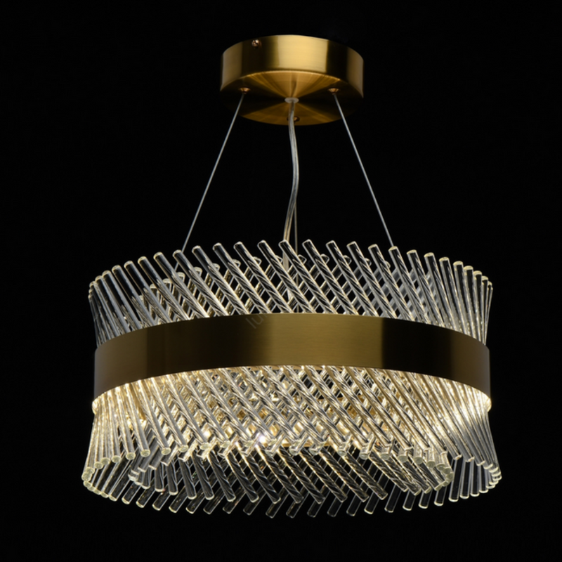 Candelabru Cristal ALHAMBRA Supremo, LED, 160W, Diametru 80cm, Lumina Calda/Rece/Neutra, Dimabil, Inaltime Reglabila, Auriu