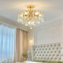 Candelabru Cristal Fiamma, 6x E14, Diametru 45cm, Auriu