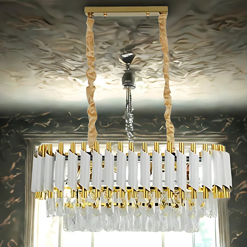 Candelabru Cristal VERSAILLES Regalis, Diametru 80cm, 10xE14, Alb, Inaltime reglabila