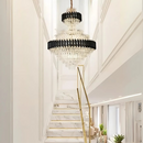 Candelabru Cristal VERSAILLES Supremo Reale E14, 80cm x 110cm, Auriu Lucios si Negru, Inaltime Reglabila