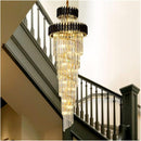 Candelabru Cristal CC900/700X2200, 34xE14, Diametru 70cm, Inaltime 220cm, Auriu Lucios si Negru, Inaltime Reglabila, Design Elegant Candelabre Cristal Default Title Alessandro Design