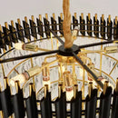 Candelabru Cristal VERSAILLES Supremo 12xE14, Diametru 80cm, Auriu Lucios si Negru, Inaltime Reglabila