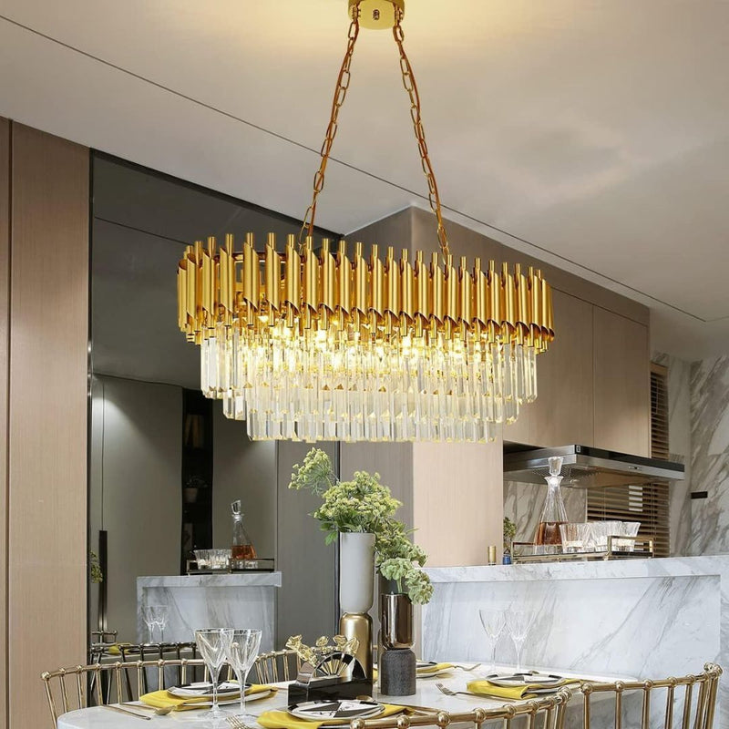 Candelabru Cristal VERSAILLES Regalis 10xE14, Diametru 80cm, Auriu, Inaltime Reglabila