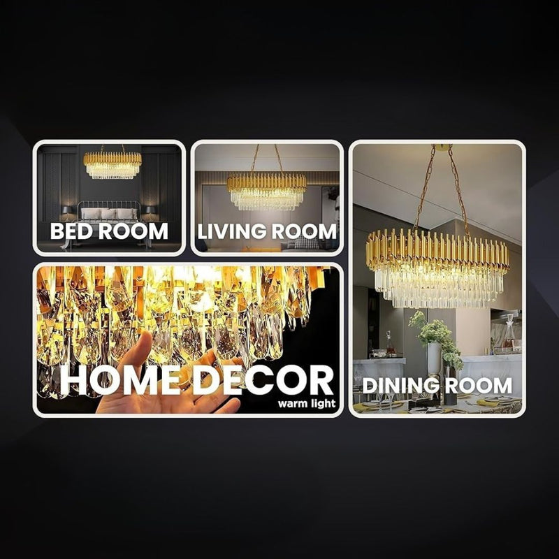 Candelabru Cristal VERSAILLES Regalis 10xE14, Diametru 80cm, Auriu, Inaltime Reglabila