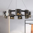 Candelabru Modern,Valmontreux Largo, 8xG9, Diametru 80cm, Negru, Inaltime Reglabila