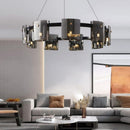 Candelabru Modern,Valmontreux Largo, 8xG9, Diametru 80cm, Negru, Inaltime Reglabila