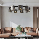 Candelabru Modern,Valmontreux Largo, 8xG9, Diametru 80cm, Negru, Inaltime Reglabila