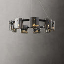 Candelabru Modern, Valmontreux Largo, 8xG9, Diametru 80cm, Negru si Cristale Cenusii, Inaltime Reglabila, Metal si Cristal Candelabre Moderne Default Title Alessandro Design