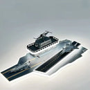 Lustra LED PORTAVION pentru copii, 128W, lumina Rece/Calda/Neutra, Gri Aeronautic