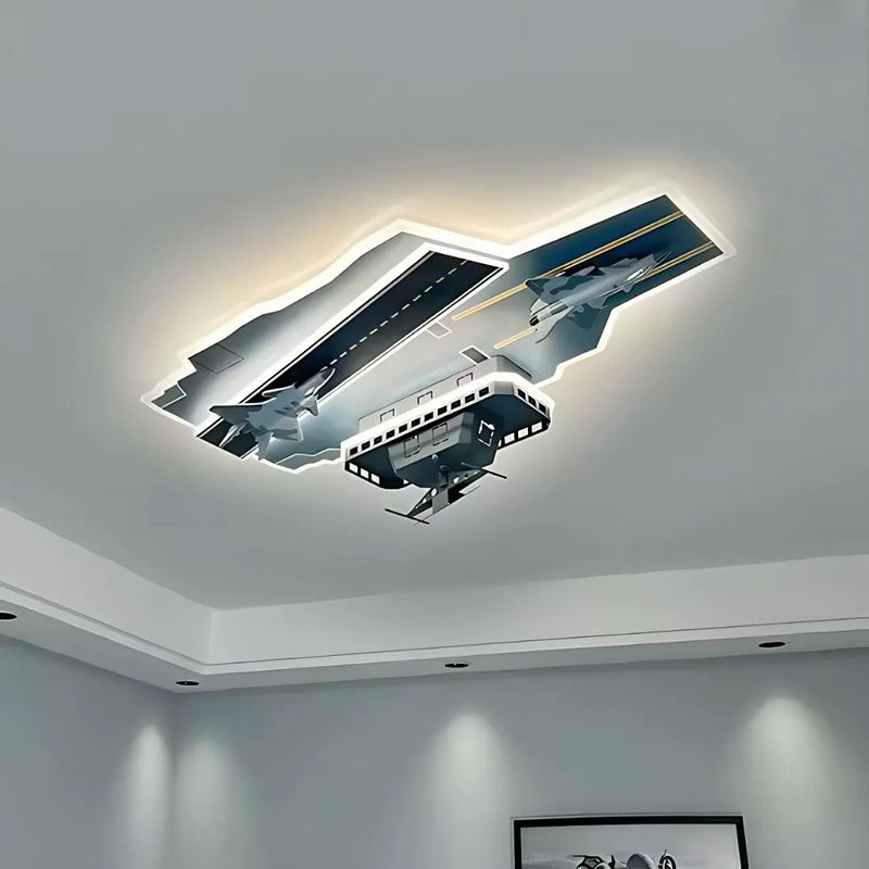 Lustra LED FIGHTER, 128W, lumina Rece/Calda/Neutra, Argintiu