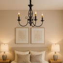 Lustra VINTAGE, tip Pendul cu brate, ANJOU, Circulara, 3xE14, Metal, Negru