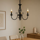 Lustra VINTAGE, tip Pendul cu brate, ANJOU, Circulara, 3xE14, Metal, Negru