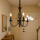 Lustra VINTAGE, tip Pendul cu brate, ANJOU, Circulara, 3xE14, Metal, Negru