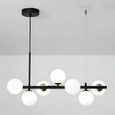 Lustra cu bec moderna LOFT Pavilion, 7x G9, Negru, Metal, Inaltime Reglabila