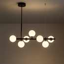 Lustra cu bec moderna LOFT Pavilion, 7x G9, Negru, Metal, Inaltime Reglabila