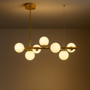 Lustra cu bec moderna LOFT Pavilion, 7x G9, Auriu, Metal, Inaltime Reglabila