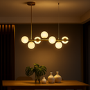 Lustra cu bec moderna LOFT Pavilion, 7x G9, Auriu, Metal, Inaltime Reglabila