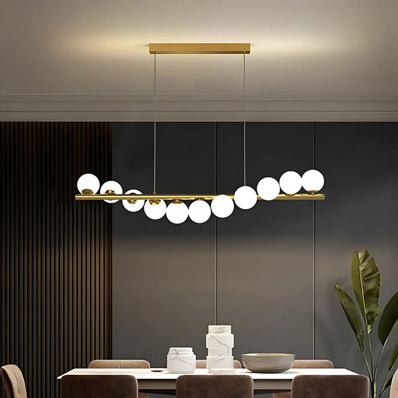 Lustra LOFT Hall, 11x G9, Alb Auriu, Metal, Inaltime Reglabila, Elegant