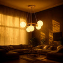 Lustra LOFT Chamber, 5x G9, Alb Auriu, Metal, Inaltime Reglabila, Modern